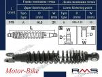 АМОРТИСЬОР ЗАДЕН ЗА ХОНДА SH 125 13- 10/8/315мм - RMS-1