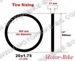 ВЕЛО ГУМА ВЪНШНА 20x1.75 47-406 V66 FLASH STOP THORN (RS) С КАНТ РУБЕНА/МИТАС-2