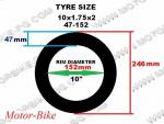 ВЕЛО ГУМА ВЪТРЕШНА 10x1.75x2 (47-152) SV90/90 DIN7768 BR ЛОНГ РАЙД-2