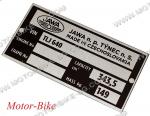 ЯВА ТАБЕЛКА ЗА НОМЕР НА РАМА /640/ JAWA 640 350 (На английски)-1
