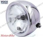 ФАР КРЪГЪЛ ХРОМИРАН VISCO Ф160мм - Honda CG125 89-00 / GN125 / Cafe Racer / Bobber