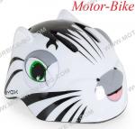 ВЕЛО КАСКА ДЕТСКА Kati Y26 БЯЛО-ЧЕРНА S (48-54cm) със задна LED светлина BYOX