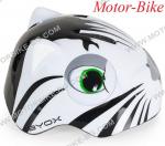 ВЕЛО КАСКА ДЕТСКА Kati Y26 БЯЛО-ЧЕРНА S (48-54cm) със задна LED светлина BYOX-2