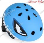 ВЕЛО КАСКА ДЕТСКА Skate Y09 СИНЯ АКУЛА S (48-54cm) със задна LED светлина BYOX