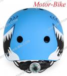 ВЕЛО КАСКА ДЕТСКА Skate Y09 СИНЯ АКУЛА S (48-54cm) със задна LED светлина BYOX-3