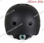 ВЕЛО КАСКА ДЕТСКА Skate Y09 ЧЕРНА M (54-58cm) със задна LED светлина BYOX-3