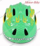 ВЕЛО КАСКА ДЕТСКА Dino Y27 ЗЕЛЕНА S (48-54cm) със задна LED светлина BYOX-2