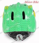 ВЕЛО КАСКА ДЕТСКА Dino Y27 ЗЕЛЕНА S (48-54cm) със задна LED светлина BYOX-3