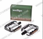 ВЕЛО ПЕДАЛИ 14мм АЛУМИНИЕВИ WELLGO K79 ЧЕРНО-СИВИ